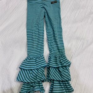 Matilda Jane Blue Striped Ruffle Leggings
